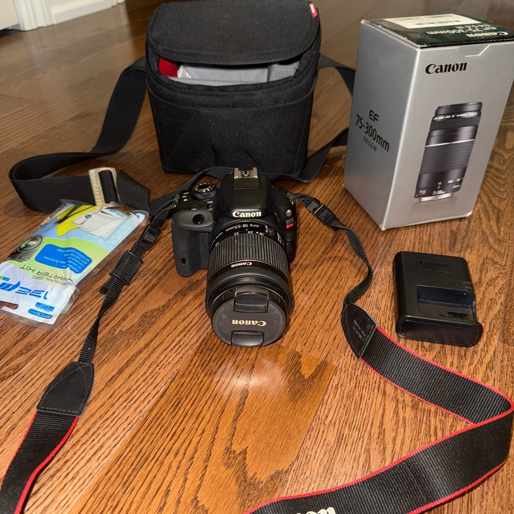 Canon Black Camera with Accessories